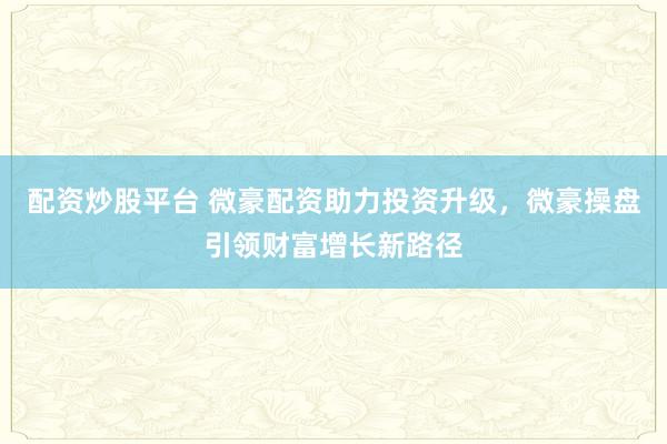 配資炒股平臺 微豪配資助力投資升級，微豪操盤引領(lǐng)財富增長新路徑