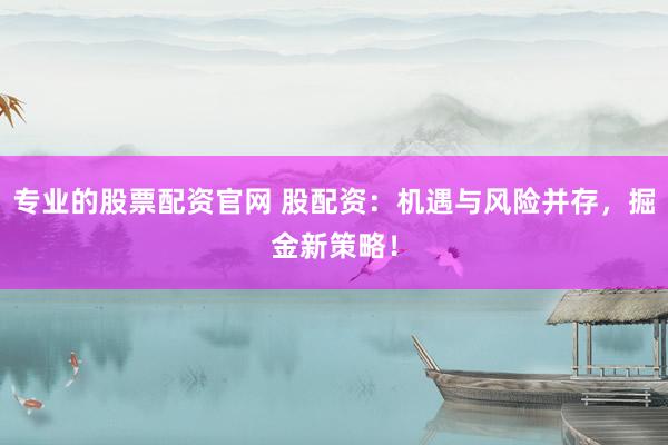 專業(yè)的股票配資官網(wǎng) 股配資：機(jī)遇與風(fēng)險(xiǎn)并存，掘金新策略！