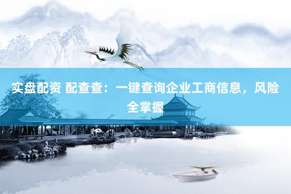 實盤配資 配查查：一鍵查詢企業(yè)工商信息，風(fēng)險全掌握